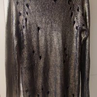 Плетена екстравагантна туника в златисто-черно S/M, снимка 2 - Туники - 42168949