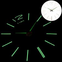 3D Стенен светещ модерен часовник - BLACK, Home Decor Clock 3D, DC-162, снимка 7 - Художествена литература - 44465619