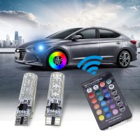 Многоцветни RGB LED крушки за габарити на кола, снимка 2 - Аксесоари и консумативи - 30938059
