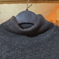 Сив мъжки пуловер с поло яка, снимка 2 - Пуловери - 40791468