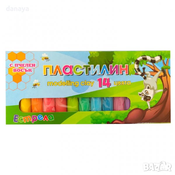 3059 Пластилин за моделиране с пчелен восък, 14 цвята, снимка 1