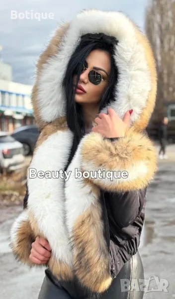 дамска парка от естествен косъм , снимка 1