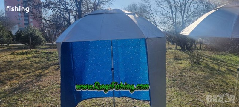 Промо Чадър със странична тента диаметър 2.40м Uv защита 60 + Клапа, снимка 1