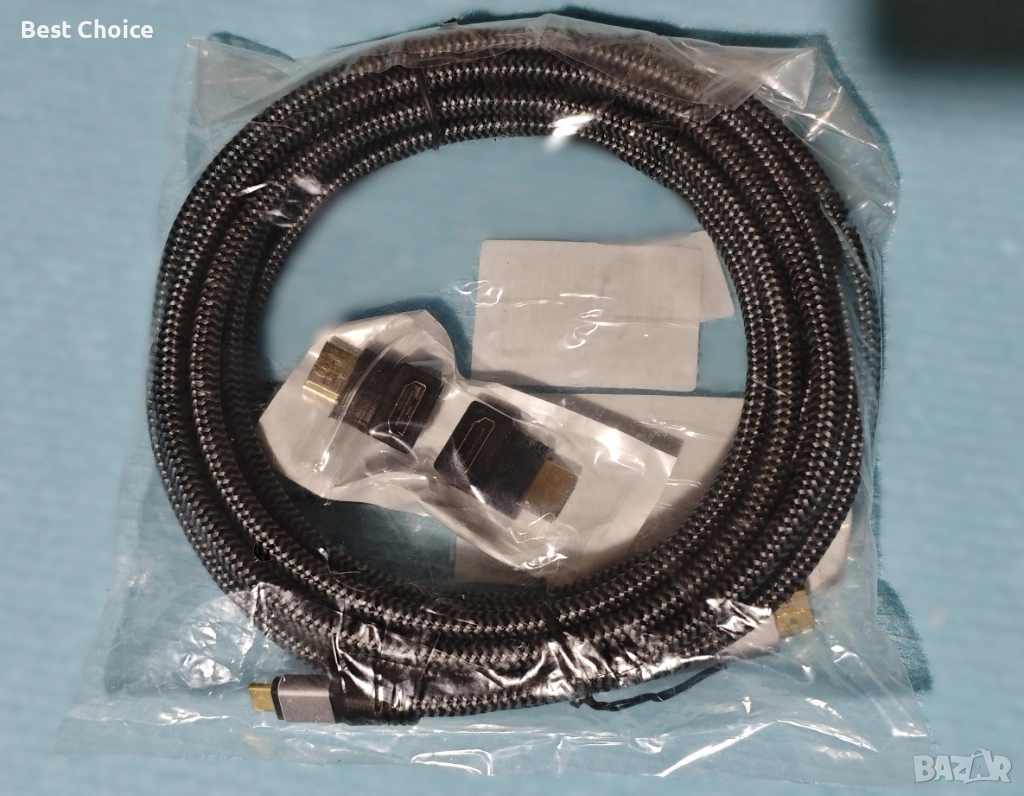 USB-C към HDMI кабел 5м 4K UHD с 90° и 270° ъглови адаптери, снимка 1
