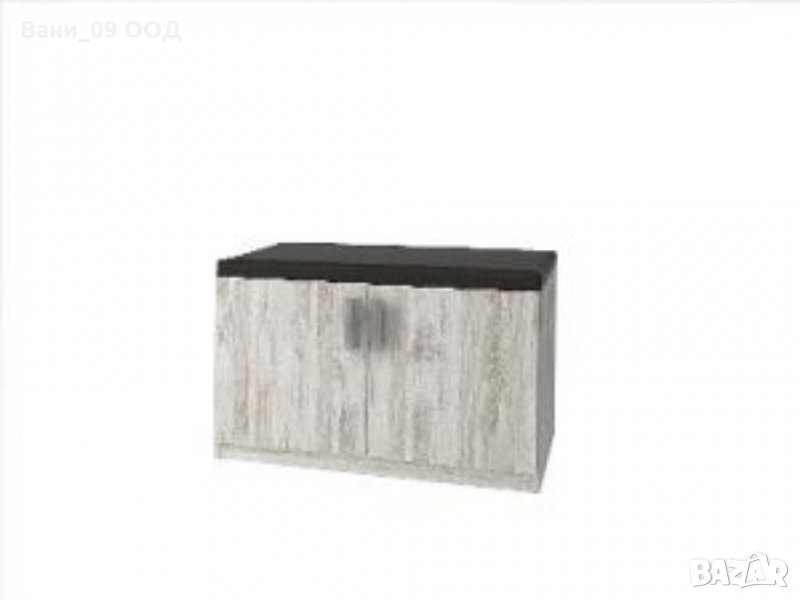 Шкаф за обувки с място за сядане от еко кожа, снимка 1