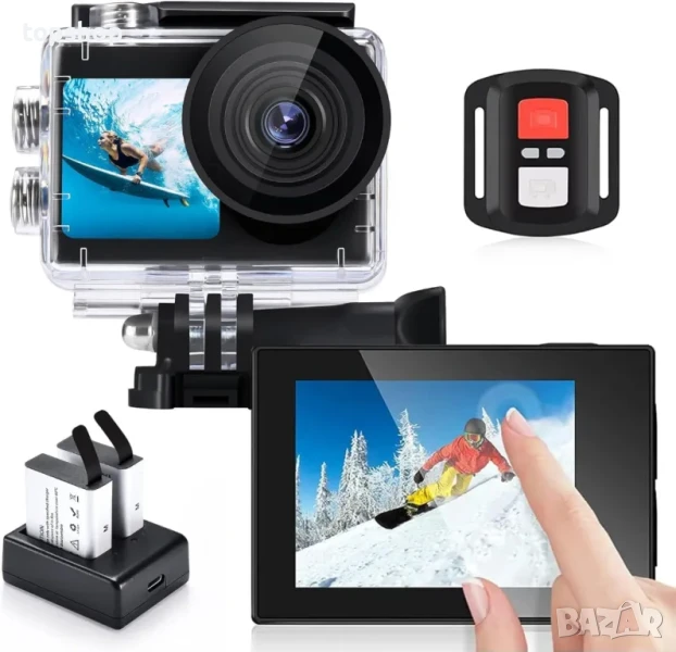 компактна и многофункционална екшън камера Aviner А9 4K, водоусточива 40м. Ultra HD 20 мегапискела.., снимка 1