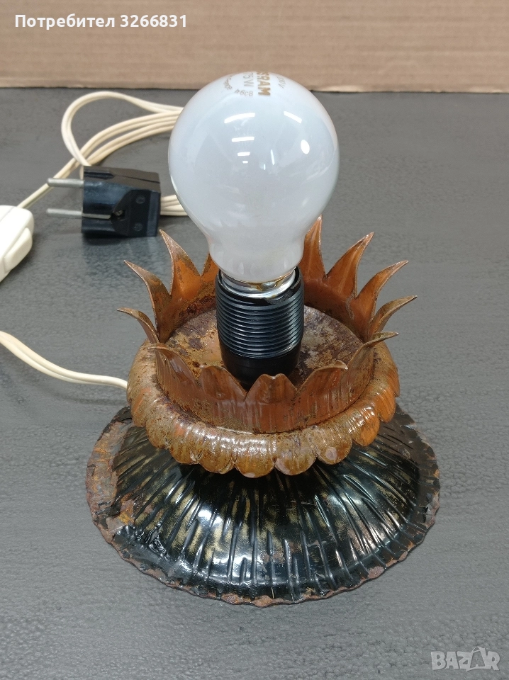 ретро настолна лампа ковано желязо , снимка 1