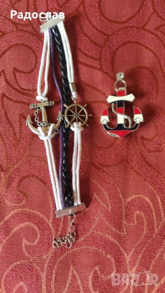 гривна и брошка Котва, снимка 1