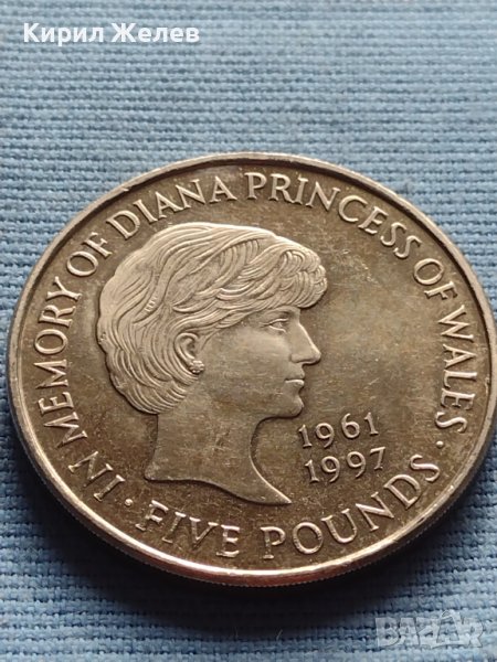 Възпоменателна монета 5 паунда 1999г. Даяна принцеса на Уелс 40420, снимка 1