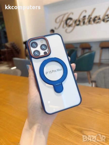 Калъф силикон MagStand Cover Прозрачен / Тъмносиня рамка / за iPhone 17 Air 6.5 Баркод : 3132546, снимка 1