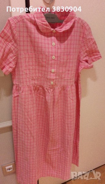 Рокля Benetton size XL, 100% памук, розова, снимка 1