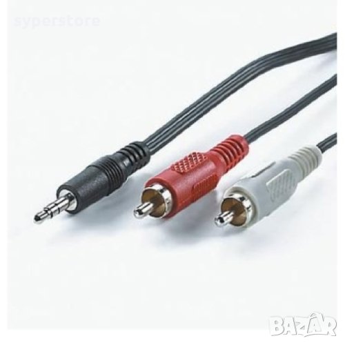 Кабел Стерео жак към Два Чинча Мъжки 5м Digital One SP01297 Cable 3.5mm-M/2X RCA-M, снимка 1