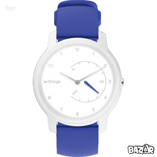 НОВ Часовник Smartwatch Withings Move, White/Blue Батерия с 18 месеца живот!, снимка 1