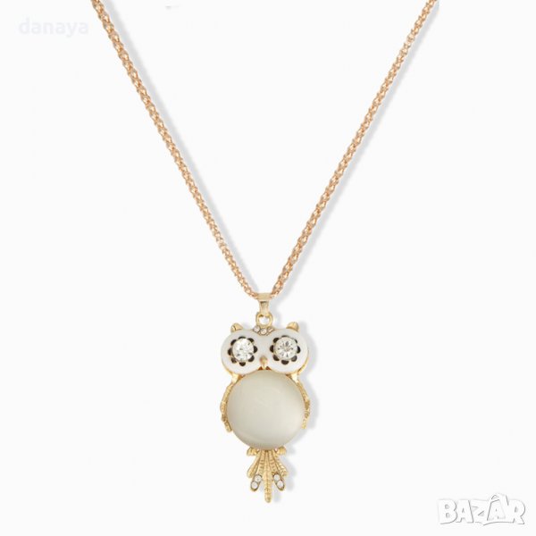 3298 Дамско дълго колие с висулка Бухал, снимка 1