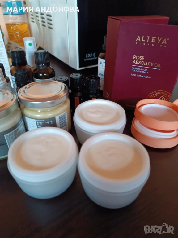 Био домашен крем за лице с розов абсолют, снимка 1