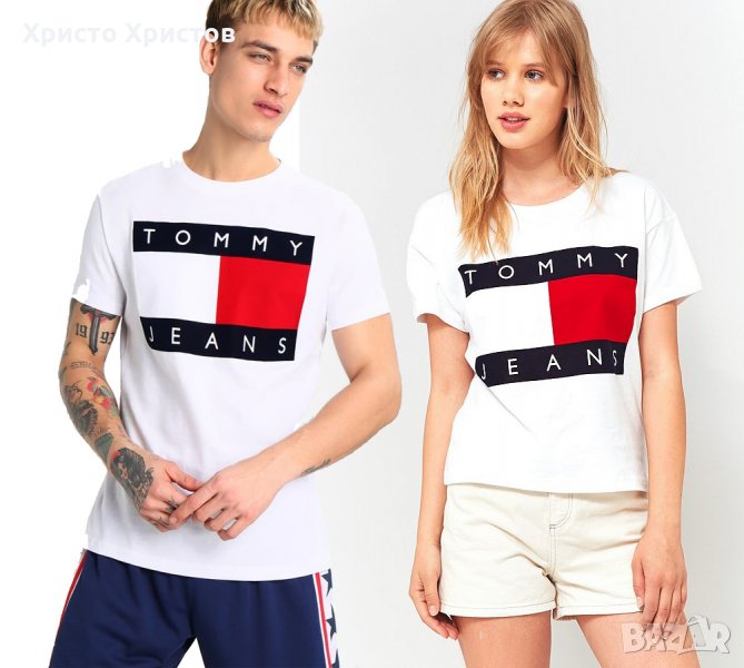 Промо цена!Тениска Tommy Jeans принт Къс и дълъг ръкав Мъжки и дамски, снимка 1