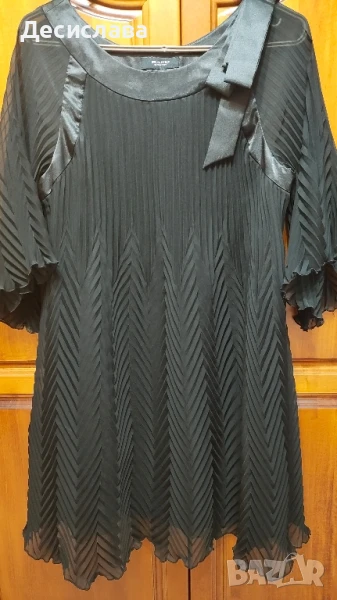 Черна плисирана рокля , снимка 1