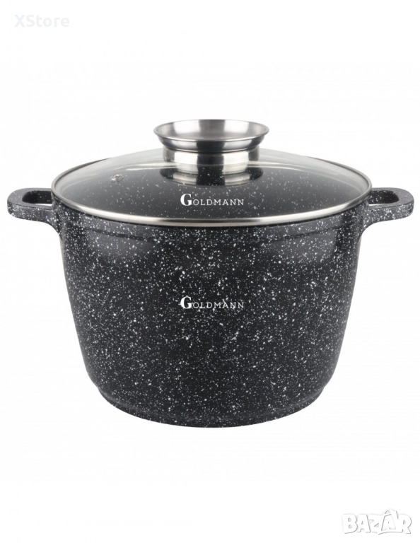Тенджера Goldmann, 6.2л./10л., дълбока, лят алуминий, керам. покр., индукция, снимка 1