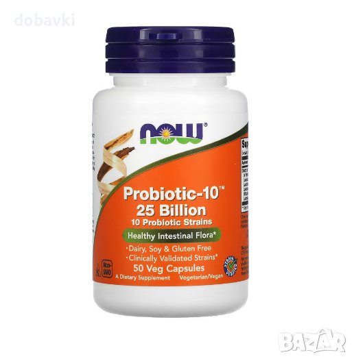 Пробиотик NOW Foods, Probiotic-10, 25 Billion, 50 Veg Capsules, снимка 1