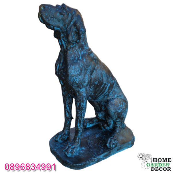 Бетонна статуя куче Немски дог в окислен метален ефект, снимка 1