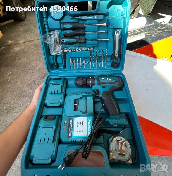 Акумулаторен винтоверт Makita с комплект инструменти, снимка 1