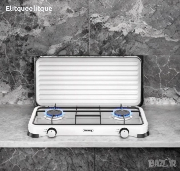 Двоен газов котлон с капак Rosberg, 30mbar\2x2.2kWh, снимка 1