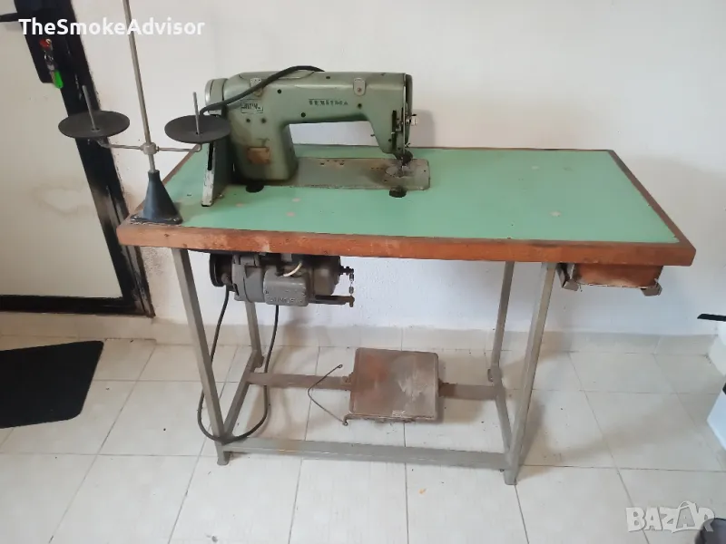 Промишлена Шевна машина ALTIN TEXIMA (DDR) + SINGER мотор, снимка 1