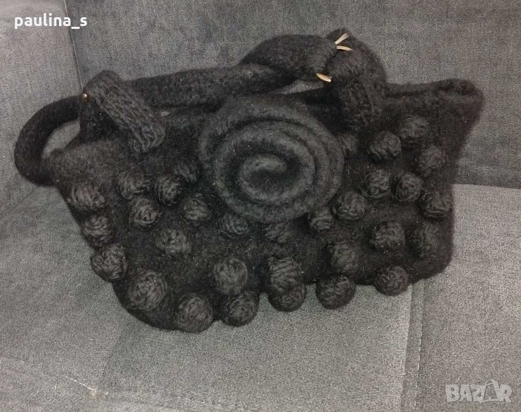 Винтидж бутик / ръчно изработена чанта от агнешка вълна, снимка 1