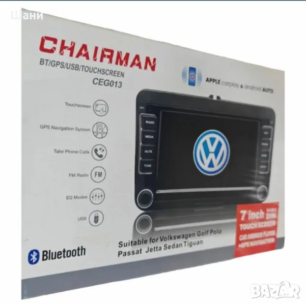 Мултимедия с Навигация CHAIRMAN за VW GOLF, Passat, Jetta, Polo, Tiguan, CarPlay, Android Auto, GPS, снимка 1