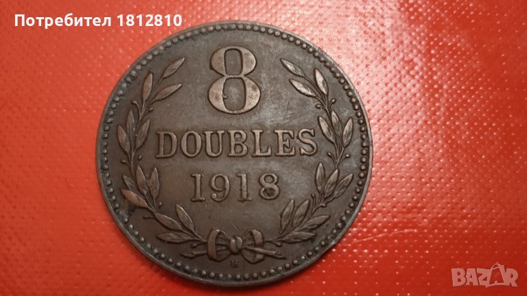 монета 8 дубъла Гърнси 1918, снимка 1