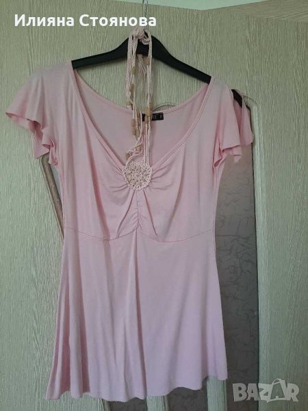 Красива розова блуза с къс ръкав , снимка 1