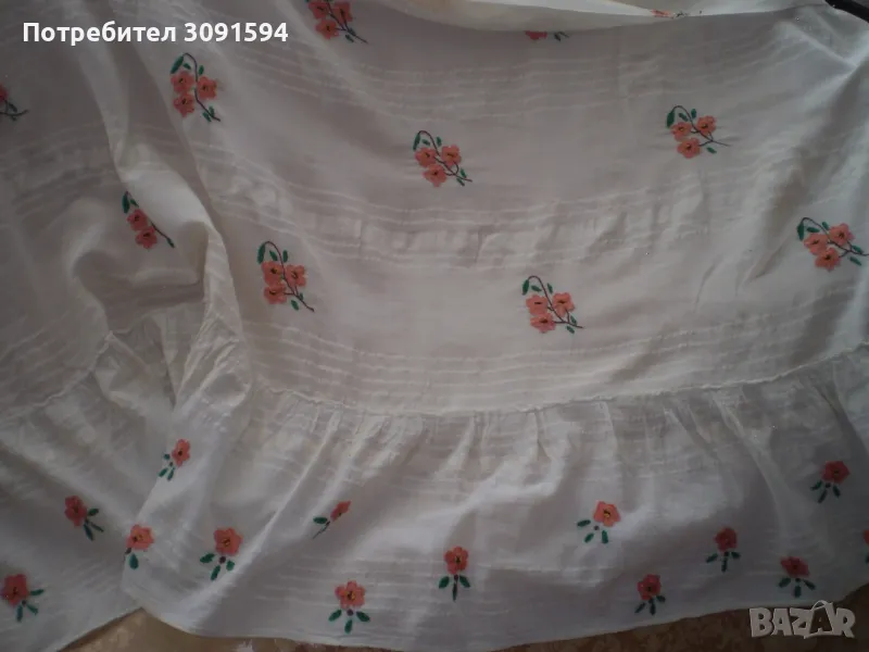 Винтич ръчно направена ръчно бродирана покривка кенар, снимка 1