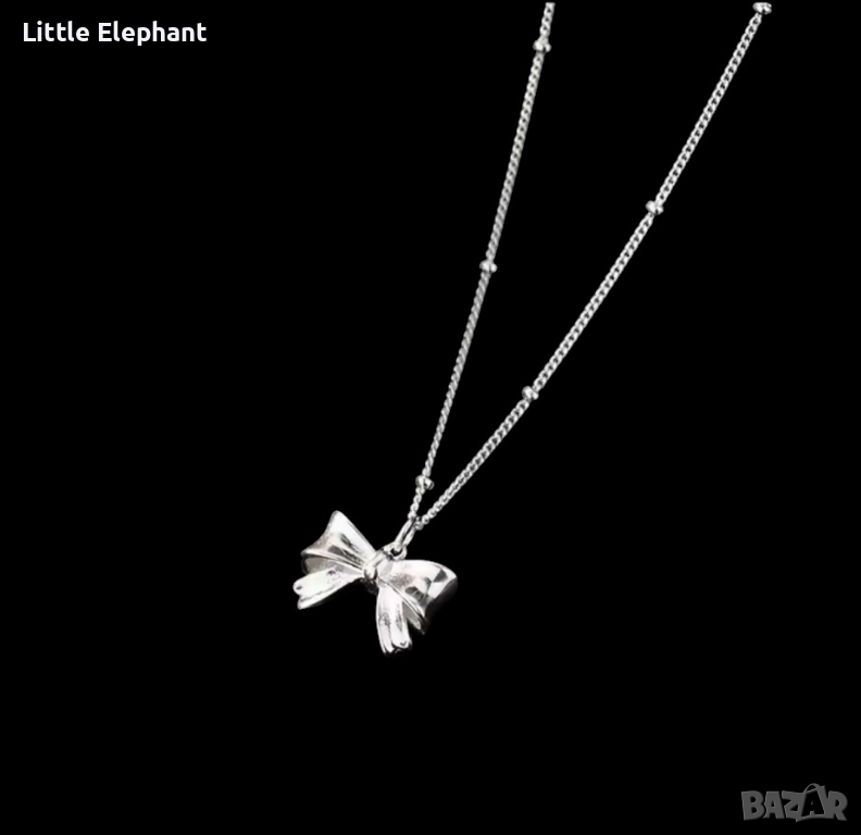 Pre order Сребърно колие панделка Sensitivity luxery jewelry,колекция"Famous"/ново, снимка 1