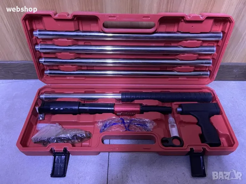 Професионален пистолет за пирони KraftRoyal с очила, ръкавици и 200 бр. пирони, снимка 1