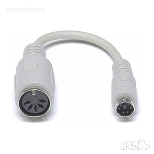 Преходник Адаптер от PS2 към AT Din 5 за клавиатура Roline SS000127 Keyboard adaptor AT F-PS2w/cable, снимка 1