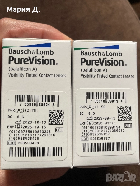 Контактни лещи PureVision, снимка 1