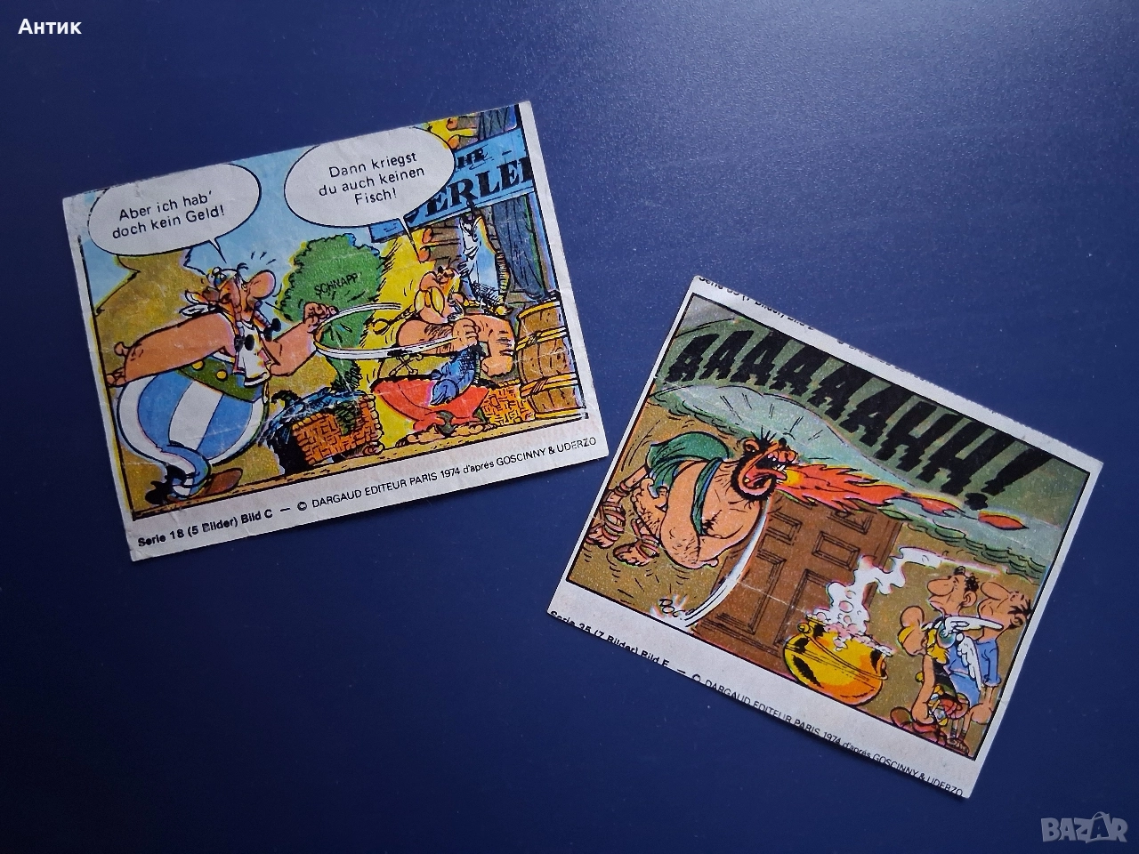 Две Стари Картинки от Дъвки Астерикс, снимка 1