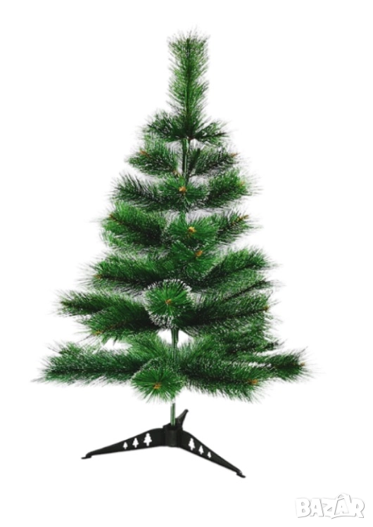 Изкуствена елха Лукс 90 см със снежни върхове + подарък LED лампички, снимка 1