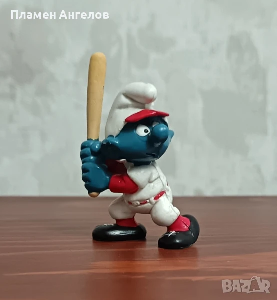 Винтидж, бейзболна фигурка Смърф PEYO 81., снимка 1