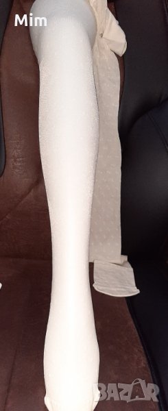 Jolinesse20 gen 42/44 Чорапогащник бяло кремав цвят на точки , снимка 1