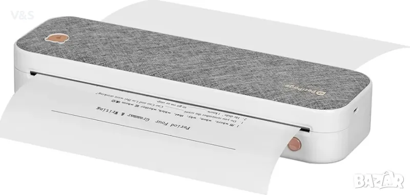 Портативен термален принтер Bisofice A4 за телефон и лаптоп, 210 mm безжични термични принтери A4, , снимка 1