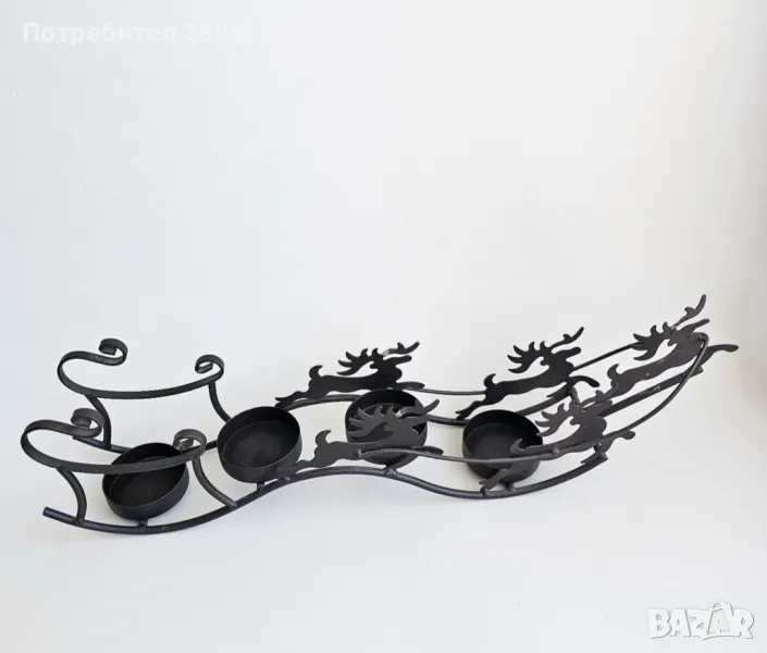 Метален коледен свещник, снимка 1