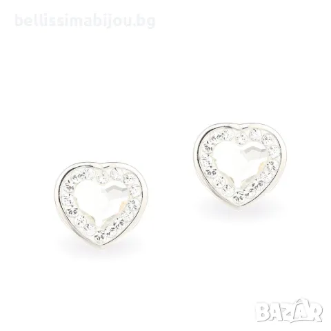 Дамски Сребърни Обеци с Кристали Сваровски/Swarovski, снимка 2 - Обеци - 48207897