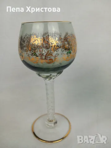  6 броя чаши за вин@ от муранско цветно стъкло (кристал), снимка 3 - Чаши - 48830778