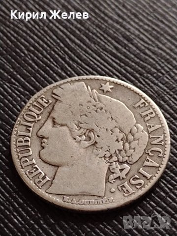СРЕБЪРНА МОНЕТА 1 франк 1872г. РЕПУБЛИКА ФРАНЦИЯ ПАРИЖ за КОЛЕКЦИЯ 34682