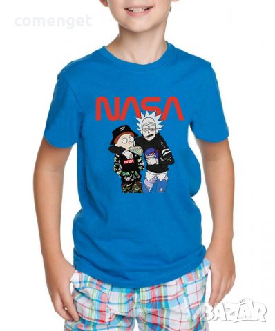 NEW! Мъжки и Детски тениски NASA RICK & MORTY / РИК и МОРТИ! Поръчай модел с ТВОЯ идея!, снимка 2 - Тениски - 25847470