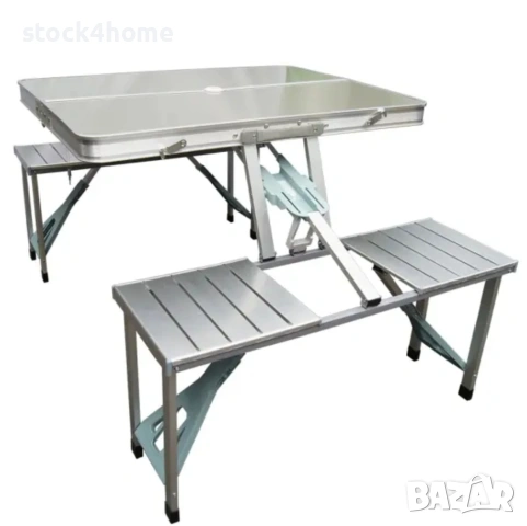 Сгъваема маса за къмпинг със столове тип куфар, Алуминиеви, снимка 12 - Къмпинг мебели - 53877694