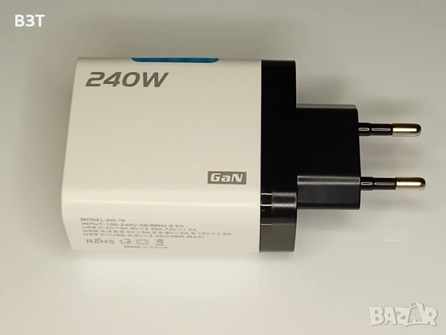 ЗАРЯДНО УСТРОЙСТВО 240W С 5 ПОРТА /2 USB-A + 3 USB-C/ БЯЛО