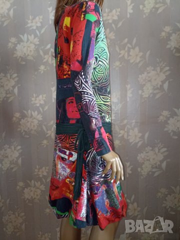 Desigual L- Свежа рокля от трико с дълъг ръкав , снимка 5 - Рокли - 42052286