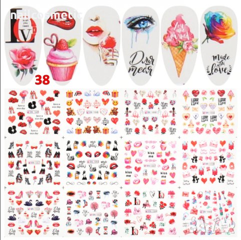 12 в 1 водни стикери за маникюр - есен, пеперуди, цветя, снимка 6 - Продукти за маникюр - 30170426